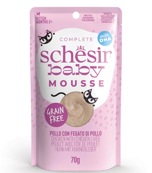 Schesir Baby Kitten Pouch Chicken with Chicken Liver In Mousse 70g