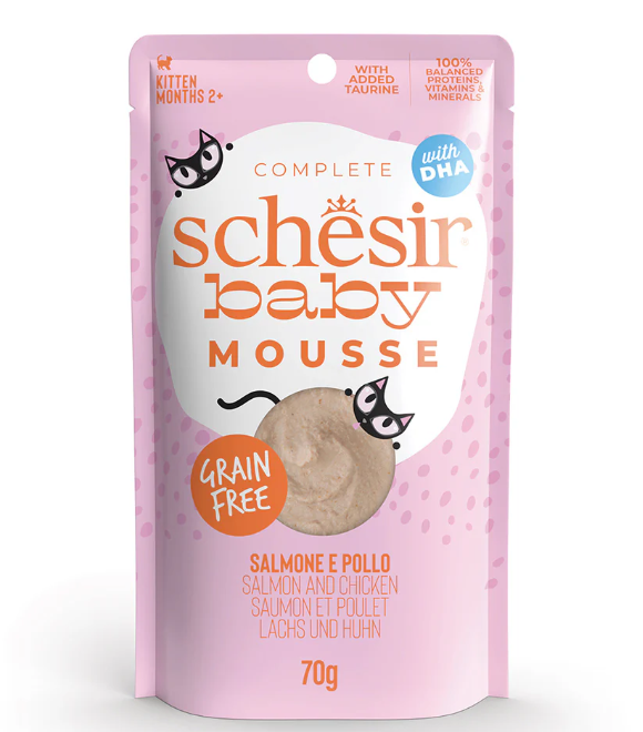 Schesir Baby Kitten Pouch Salmon and Chicken in Mousse 70g