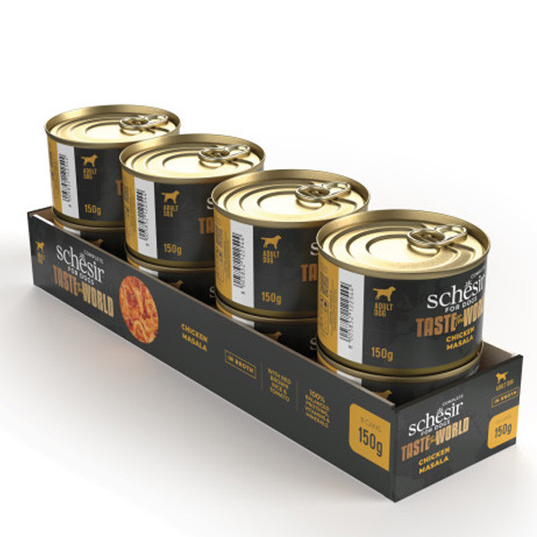 Schesir Taste the World Dog Can – Chicken Masala in Broth 150g