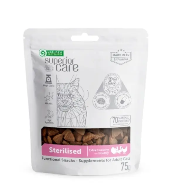 Nature's Protection Supplemental Snacks – with poultry for adult sterilized cat 75g