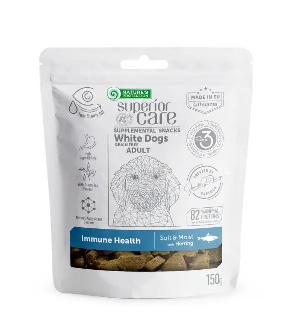 Nature's Protection Supplemental Snacks – Immune Health – Adult Dogs (White Coat) 150g 