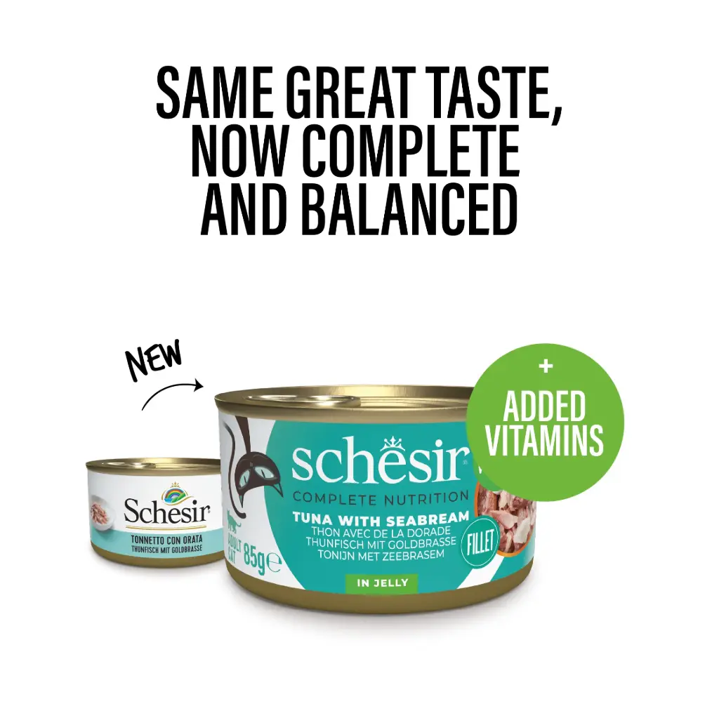 Schesir Cat Can Tuna with Sea Bream in Jelly 85g