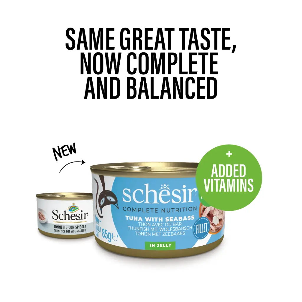 Schesir Cat Can Tuna With Seabass in Jelly 85g