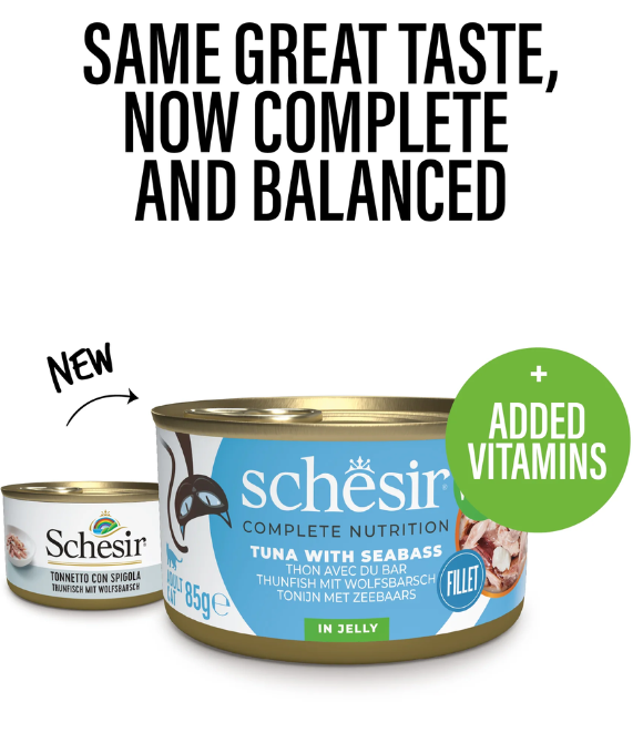 Schesir Cat Can Tuna With Seabass in Jelly 85g