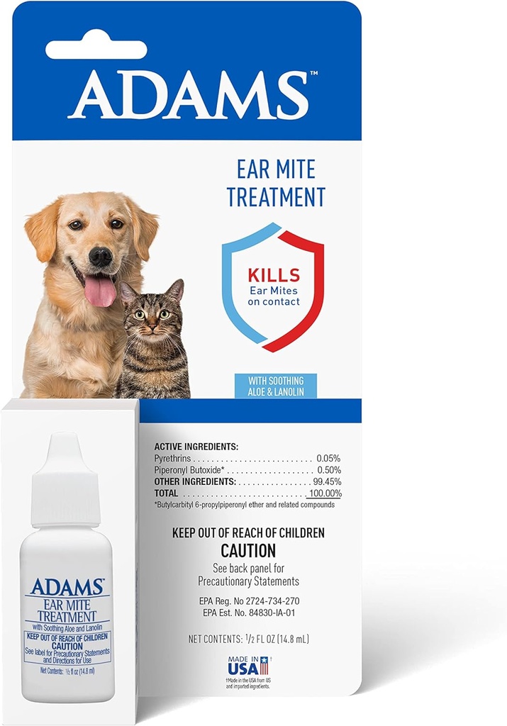 Adams Ear Mite Treatment 0.5 fl oz (14.8 ml)