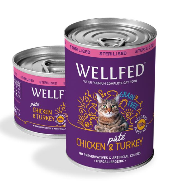 Pet Interest Wellfed Adult Chicken and Turkey Can For Cats