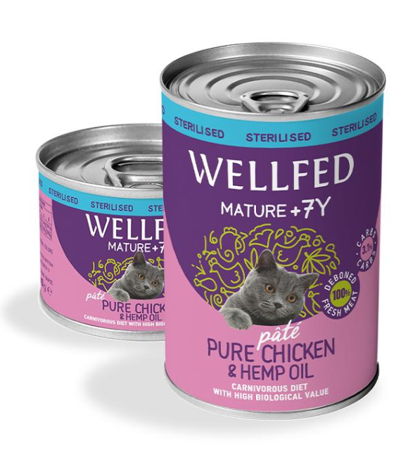 Pet Interest Wellfed Sterillized Pure chicken and Hemp oil Pate
