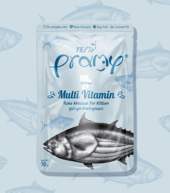 Pramy Tuna Mousse For Kitten  Multi Vitamin Pouch 70g