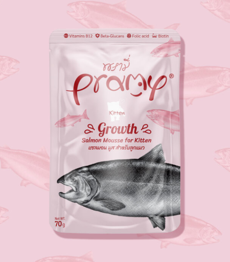 [8859601044256] Pramy Salmon Mousse For Kitten Pouch 70g (1 Pouch)