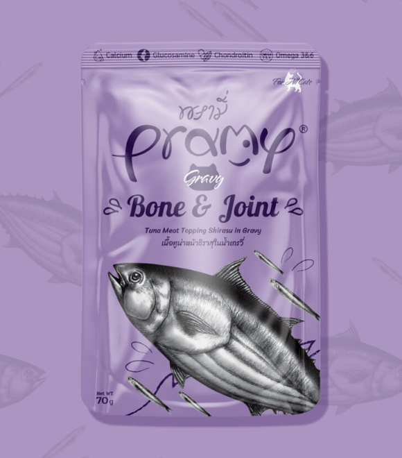 Pramy Tuna Meat Topping Shirasu in Gravy Cat Pouch 70g