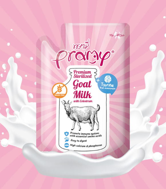 Pramy Premium Sterilized Goat Milk with Colostrum for cats Pouch 60g