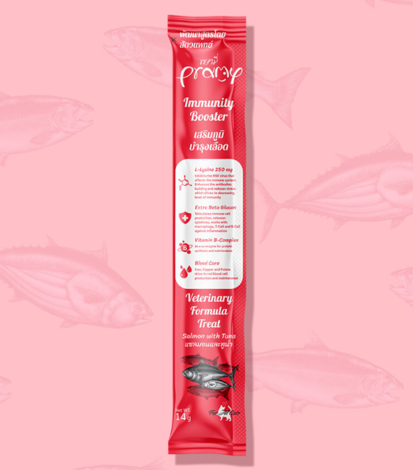 Pramy Veterinary Formula Treat Salmon with Tuna For Immunity Booster Cat 14g