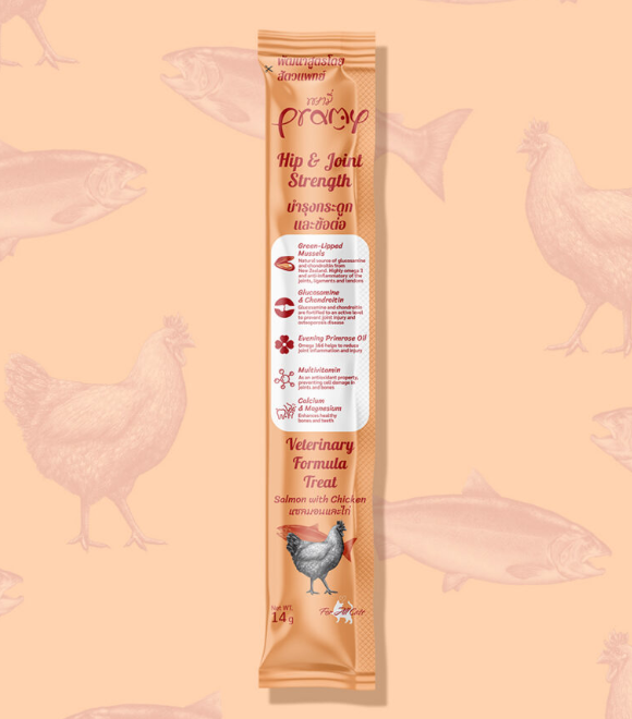 Pramy Veterinary Formula Treat Salmon with Chicken For Hip and Joint Cat 14g