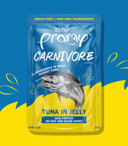 [8859601044935] Pramy Carnivore Tuna in Jelly Cat Pouch 70g (1 Pouch)