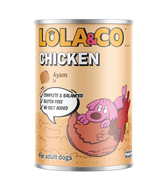 LOLA &amp; CO Chicken with Ayam For Dogs Can 400g