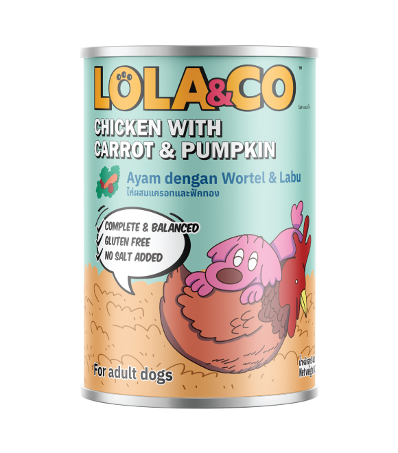 LOLA &amp; CO Chicken with Carrot and Pumpkin For Dogs Can 400g