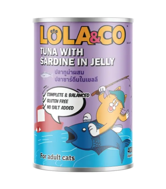 LOLA & CO Tuna with Sardine in Jelly Cat Can 400g