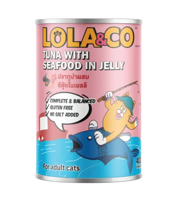 LOLA & CO Tuna with Sea food in Jelly Cat Can 400g