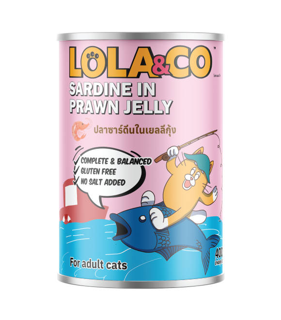 LOLA &amp; CO Sardine with Prawn in Jelly Cat Can 400g