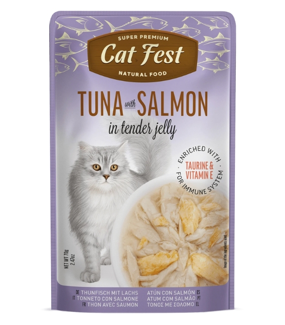 Cat Fest Tuna With Salmon Tender Jelly Pouch 70g