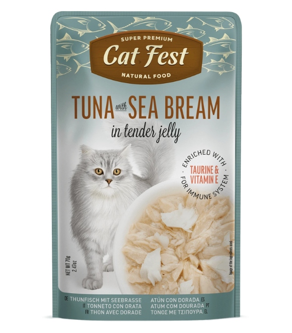 Cat Fest Tuna with Sea Bream Tender Jelly Pouch 70g