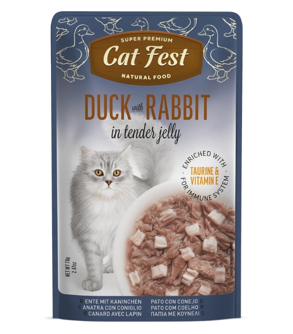 Cat Fest Duck with Rabbit Tender Jelly Pouch 70g