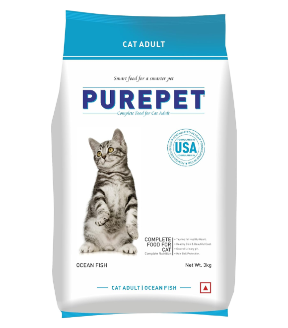 Purepet Cat Adult Dry Food – Ocean Fish 3kg