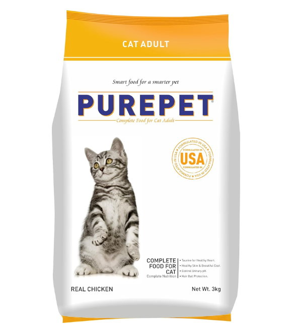 Purepet Cat Adult Dry Food – Real Chicken 3kg