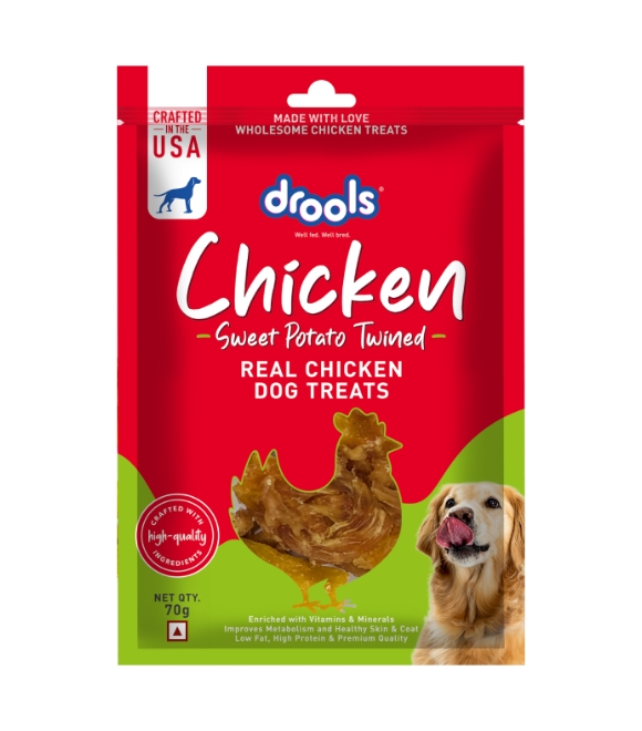 Drools Sweet Potato Twined Dog Treats 70g