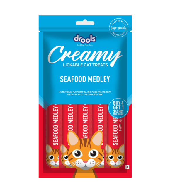 Drools Creamy Treats – Seafood Medley 5 Sticks