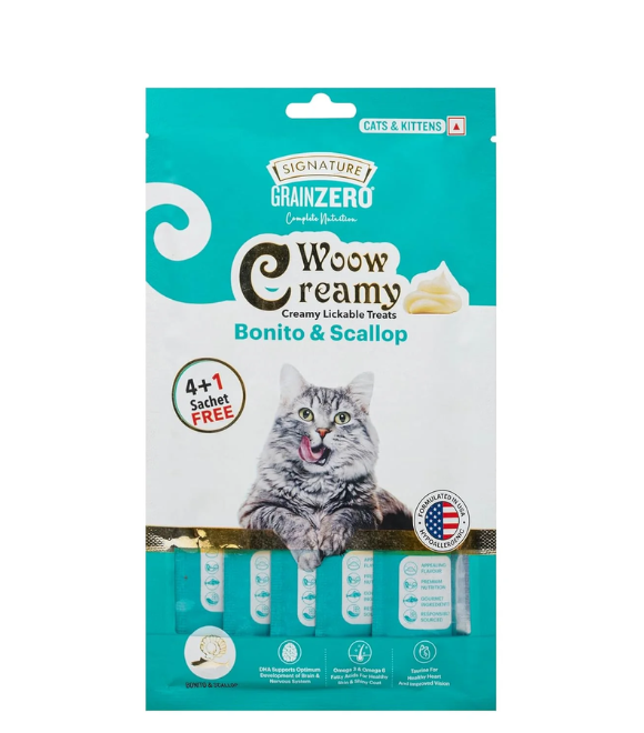 Grain Zero Creamy Treats – Bonito & Scallop 5 Sticks