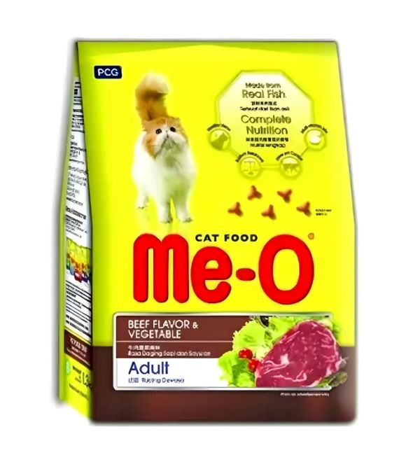 Me-O Adult Dry Cat Food, Beef and Vegetable, 1.2Kg
