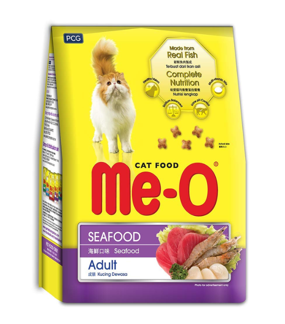 Me-O Dry Adult Cat Food Seafood Flavor, 1.2kg