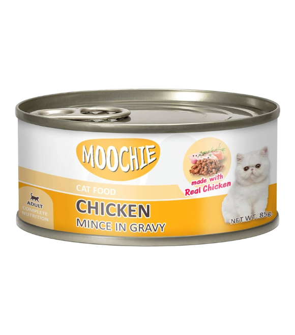 Moochie Cat Wet Food – Chicken Mince in Gravy (156g)