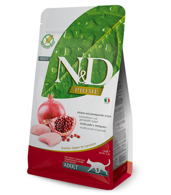 PZ-Farmina N&D Prime Chicken & Pomegranate Adult Dry Cat Food – 1.5 kg