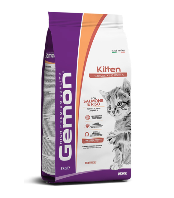 Gemon Kitten Food for Cats with Salmon & Rice – 2 kg