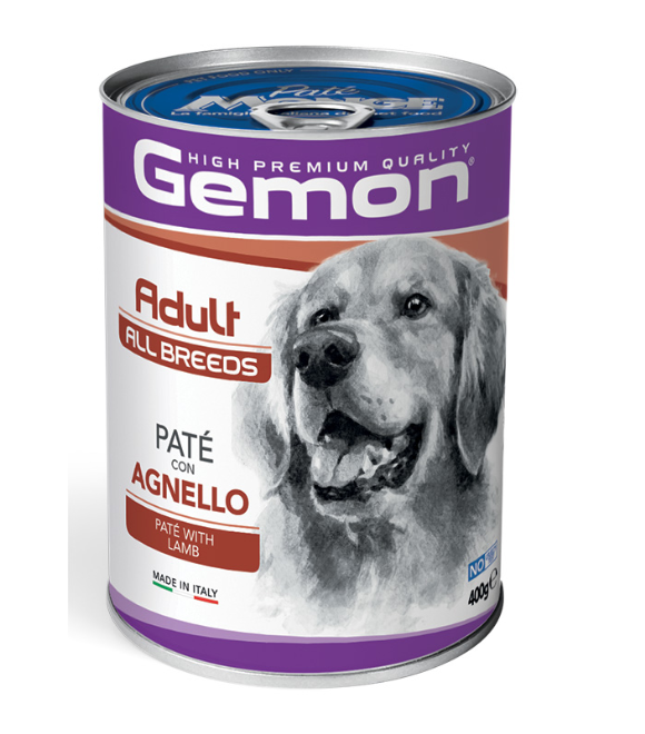 Gemon Adult Dog Paté for All Breeds with Lamb – 400g × 24 pcs
