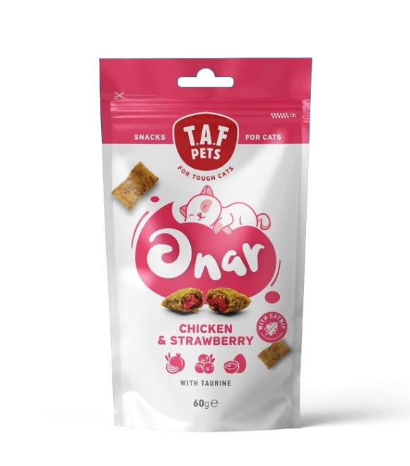 TAF Onar Snacks Chicken and Strawberry with Taurine 60g For Cats