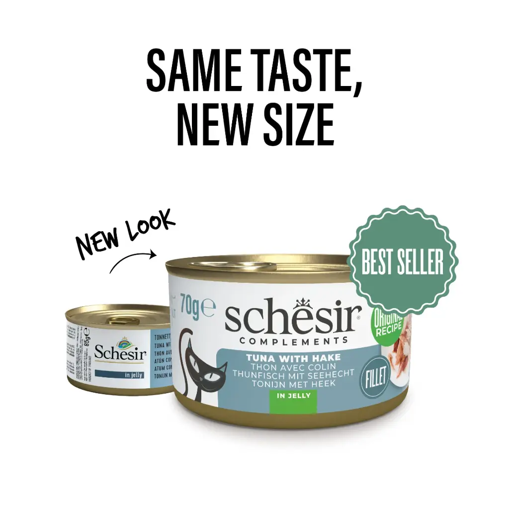 Schesir Cat Can Tuna with Hake in Jelly 70g