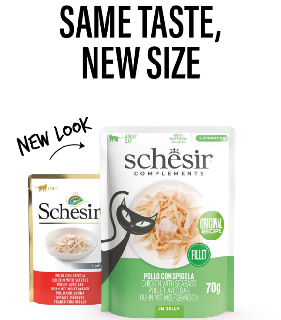 Schesir Cat Pouch Chicken Fillets with Seabass in Jelly 70g