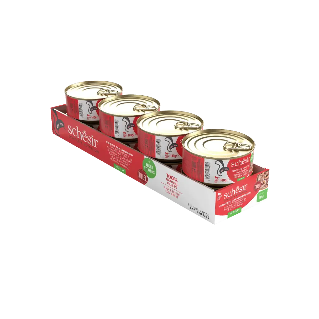 Schesir Cat Can Tuna with Shrimps in Jelly 140g