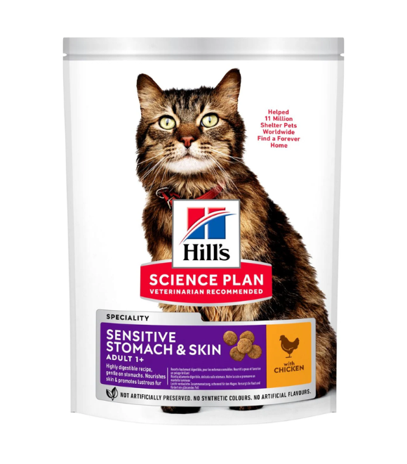 Hill's Science Plan Sensitive Stomach & Skin Adult Cat Food with Chicken 1.5KG