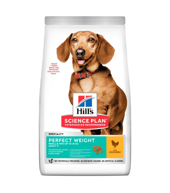 Hill's Science Plan Perfect Weight Small & Mini Adult Dog Food with Chicken 1.5KG