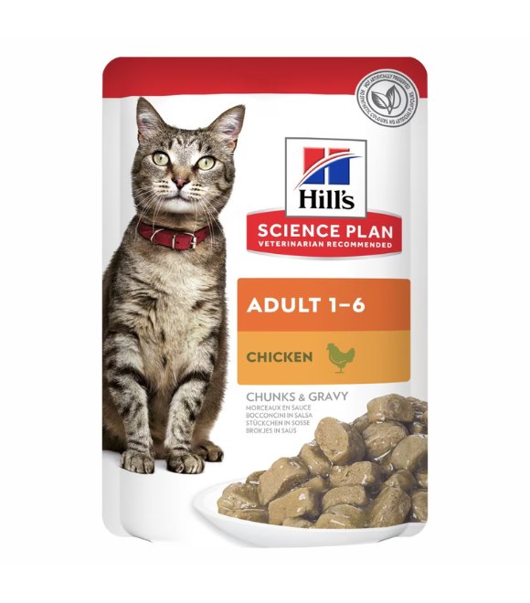 Hill's Science Plan Adult Wet Cat Food Chicken Pouches 85g