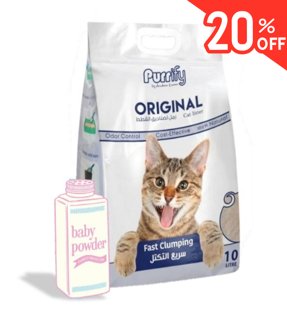Purrify Original Cat Litter - 10Ltr Baby Powder-Offer