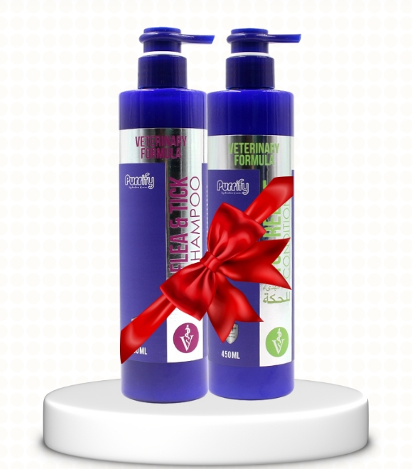 Purrify Veterinary Formula Flea & Tick Shampoo & Itch Relief Conditioner Pack – 450ml-Offer