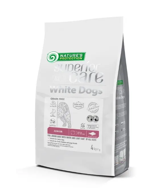 Nature’s Protection Superior Care Junior All Breed White Coat White Fish Dry Food – 4kg