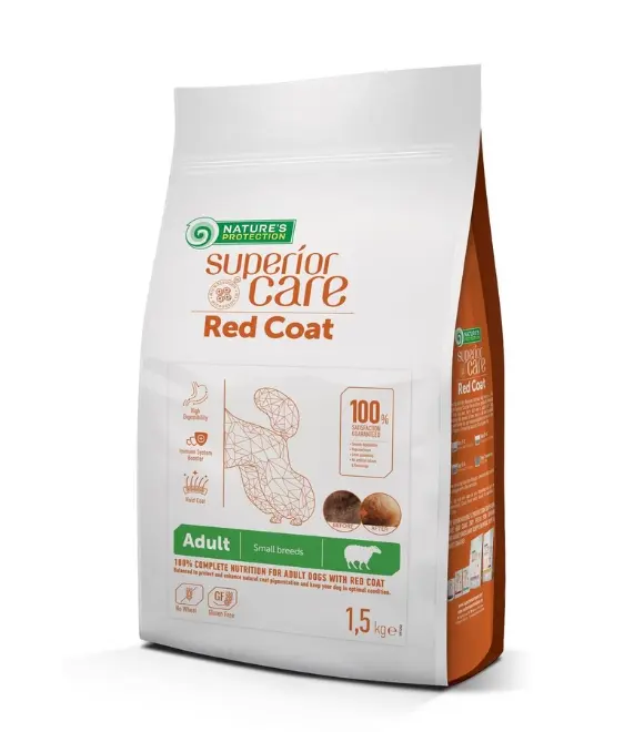 Nature’s Protection Superior Care Adult Small Breed Red Coat Lamb Dry Food – 1.5kg 