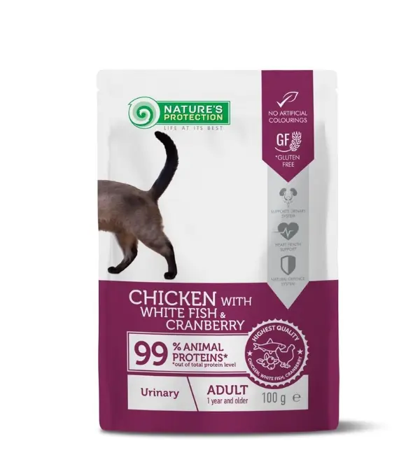 Nature’s Protection Urinary Care Pouch with Chicken & White Fish – Adult Cats (100g)