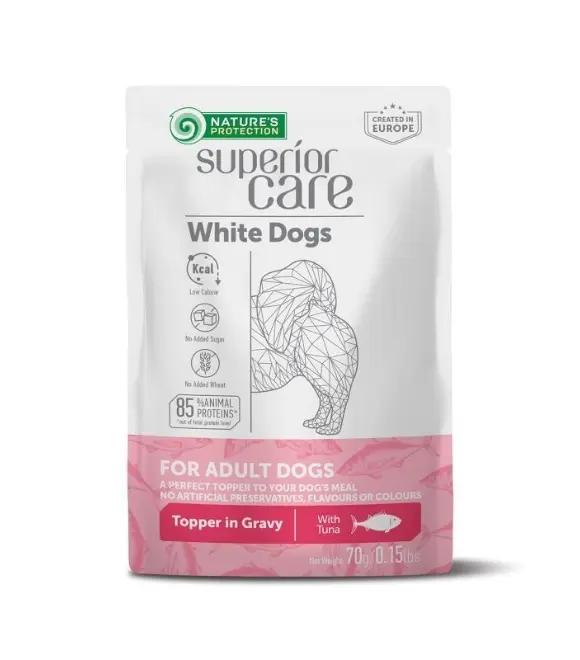 Nature’s Protection Superior Care Adult All Breed Dog White Coat Tuna Wet Food – 70g